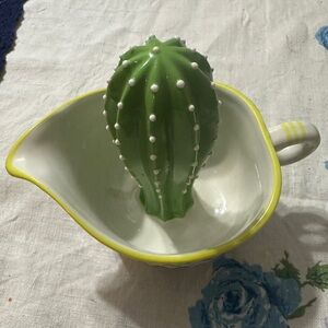 Anthropologie Green and White Cactus Juicer